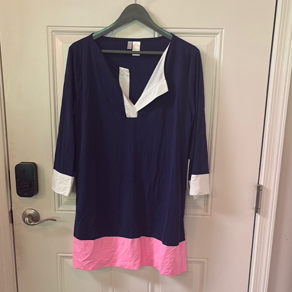 Anne Cole Navy and Pink Dress